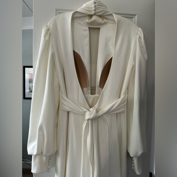 Justin Alexander High Neck Long Sleeve Fit and Flare Wedding Dress - Picture 6 of 9